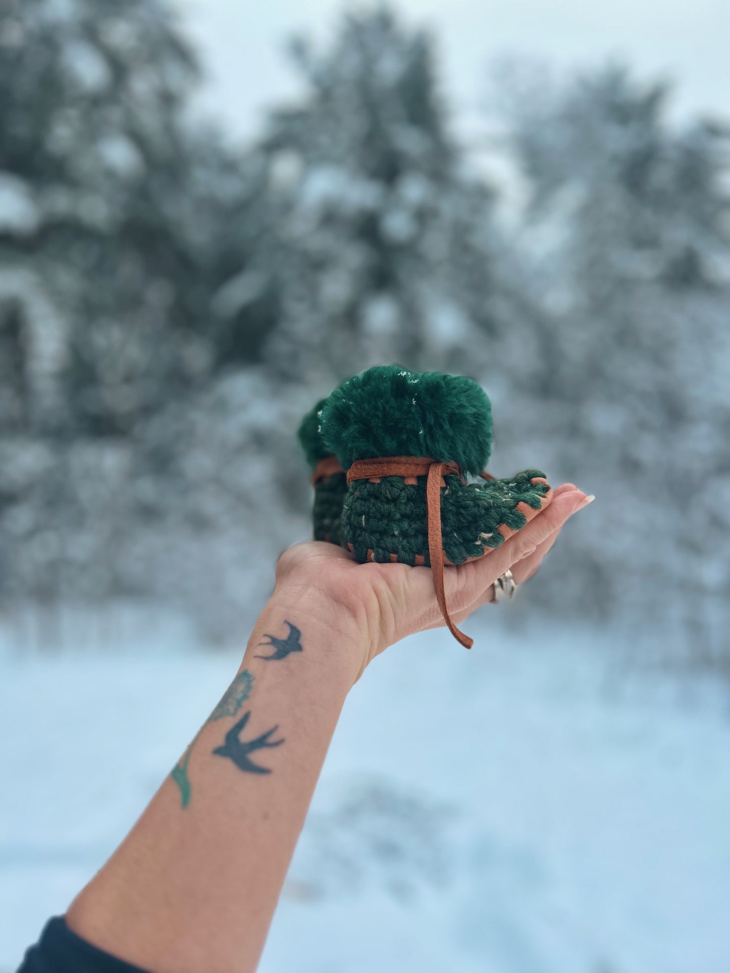 Evergreen Tweed Faux Fur