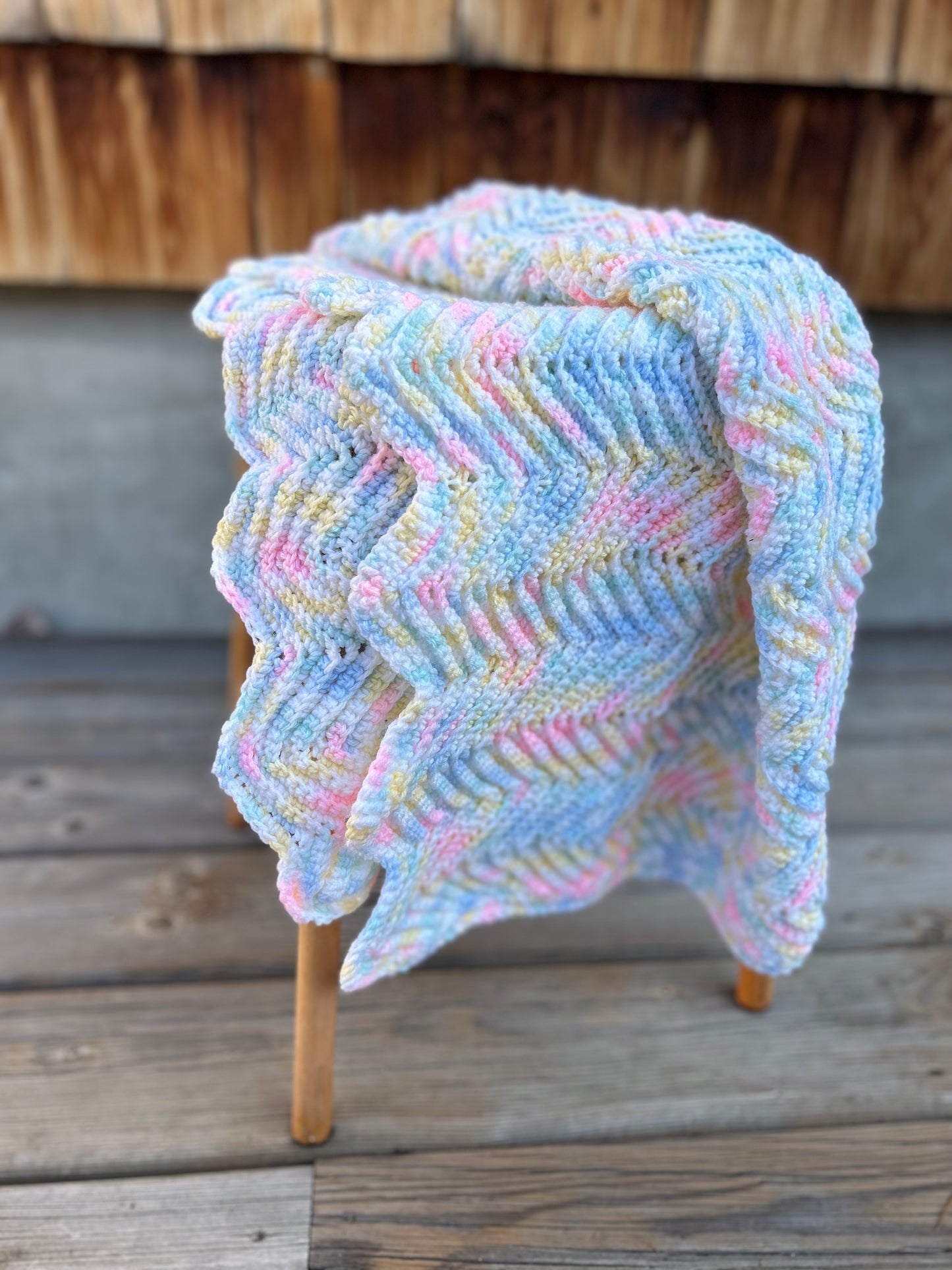 Zig Zag Rainbow Baby Blanket