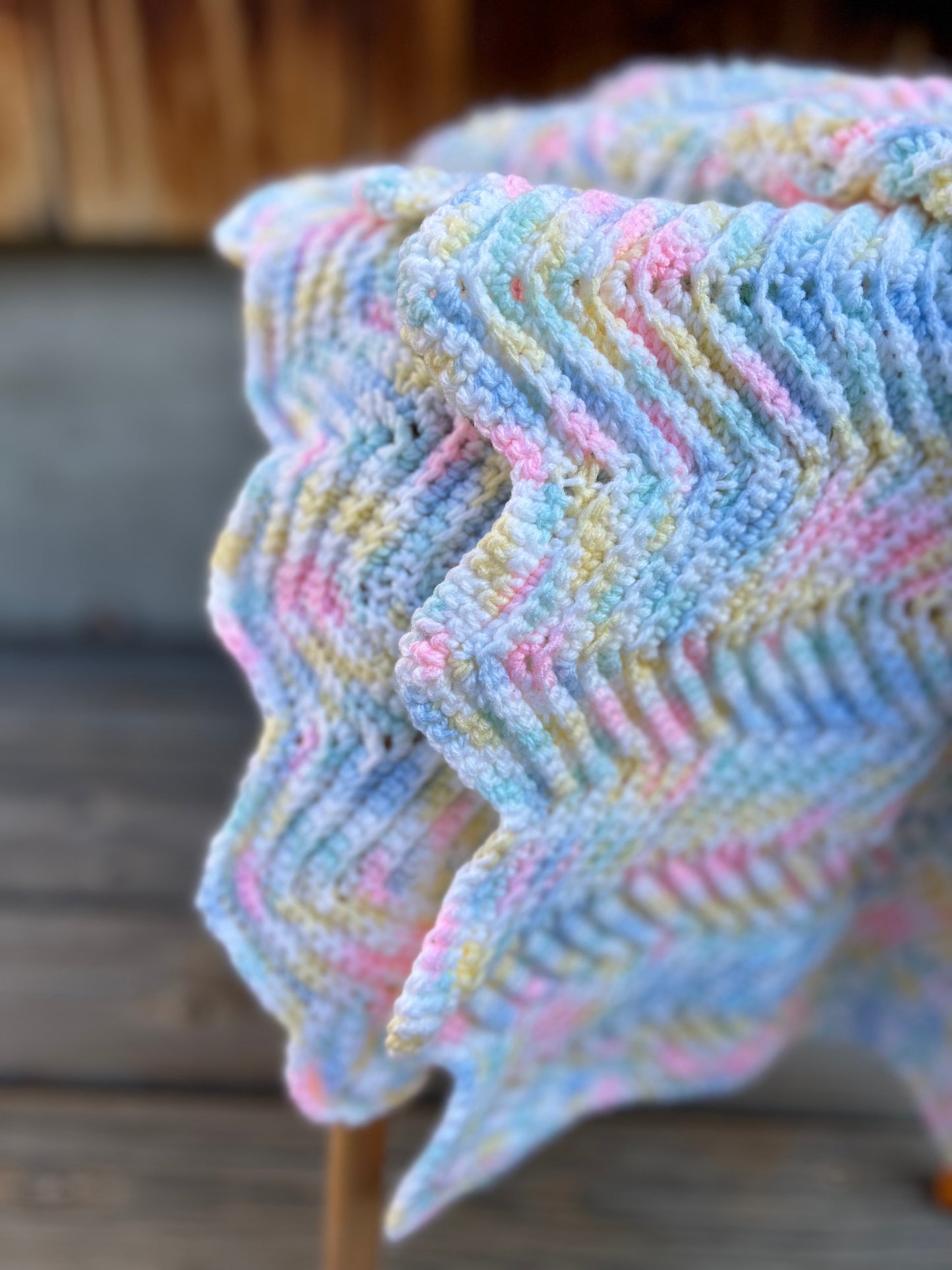 Zig Zag Rainbow Baby Blanket